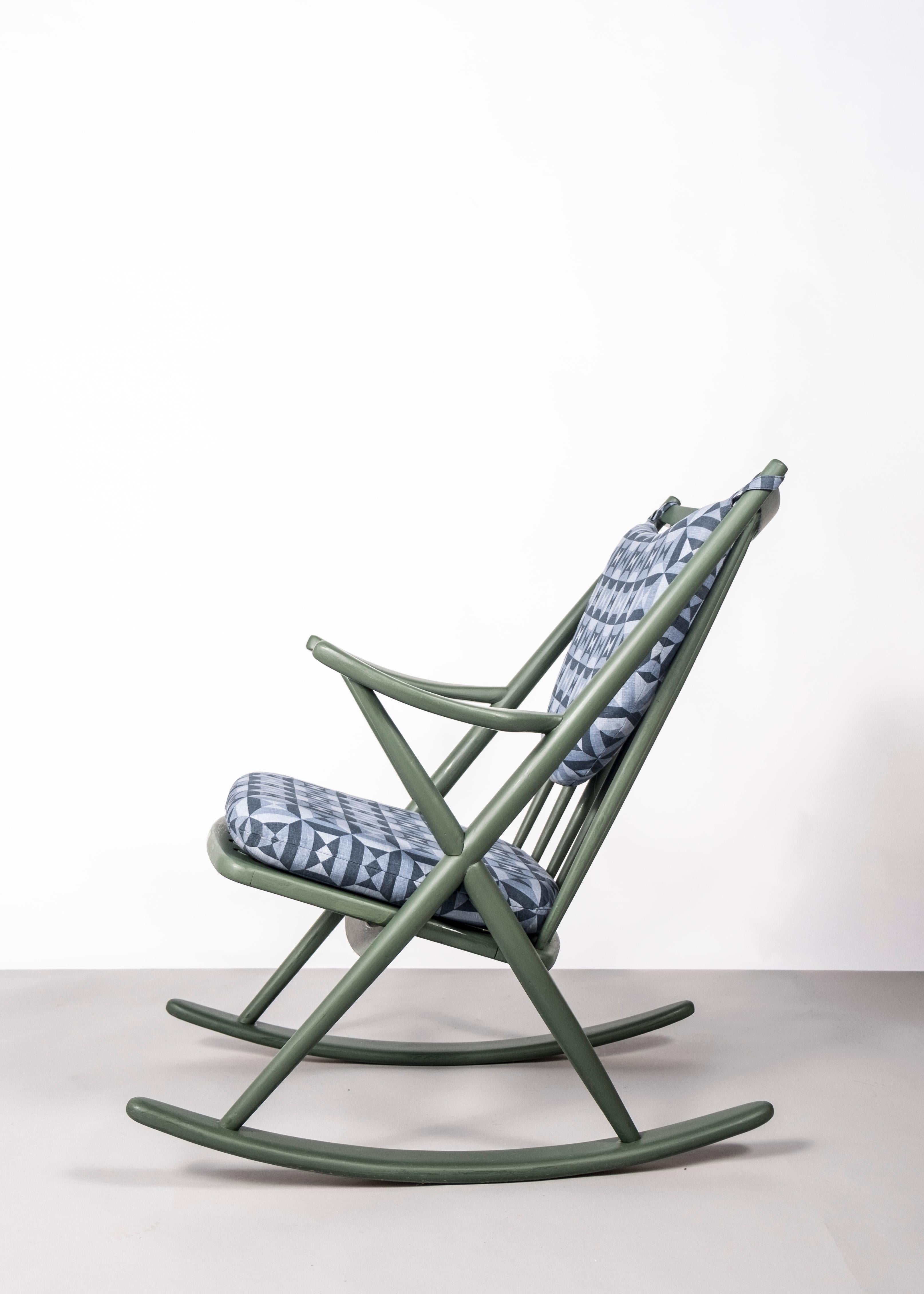 European Frank Reenskaug Rocking Chair for Bramin Møbler, Denmark, Designed 1958 For Sale