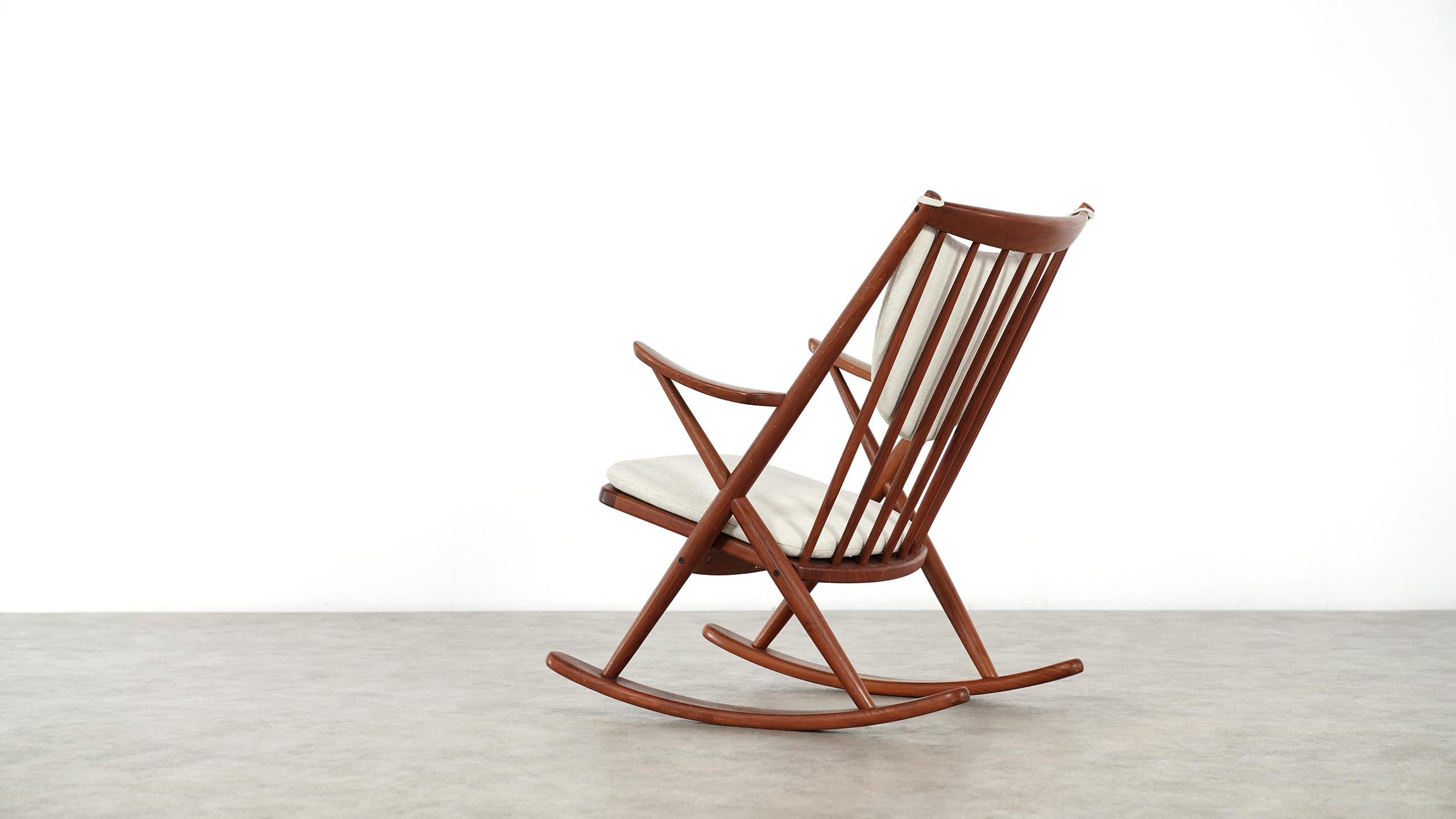 Frank Reenskaug, Teak Rocking Chair 1962 for Bramin, Denmark, Lounge Chair 8