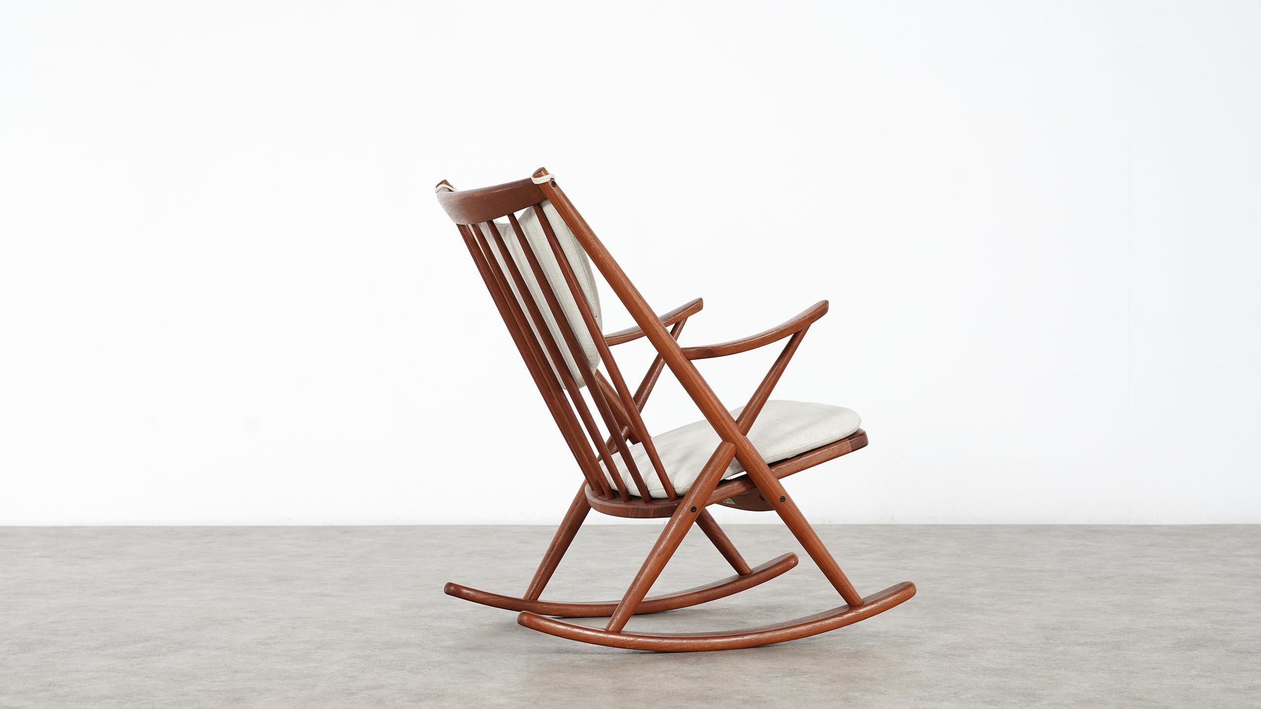 Frank Reenskaug, Teak Rocking Chair 1962 for Bramin, Denmark, Lounge Chair 10