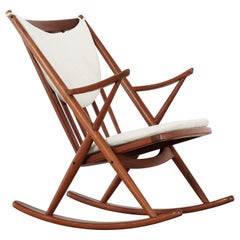 Used Frank Reenskaug, Teak Rocking Chair 1962 for Bramin, Denmark, Lounge Chair