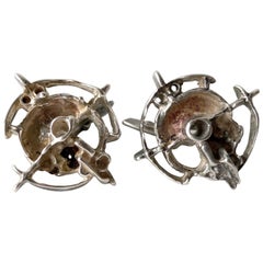 Boutons de manchette de Frank Regine Juhls en argent sterling:: série Tundra moderniste norvégienne