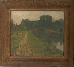 Frank Reynolds (1876-1953) - Early 20th Century Oil, Chickens By The River