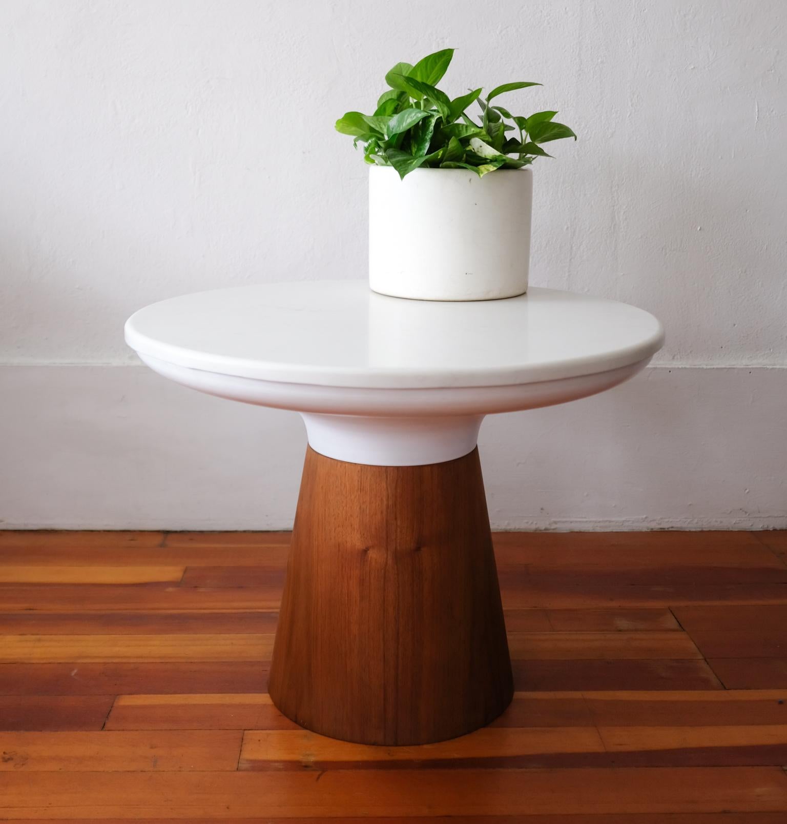 Mid-Century Modern Frank Rohloff Marble Top Table with Pedestal Base, California Design 1960s