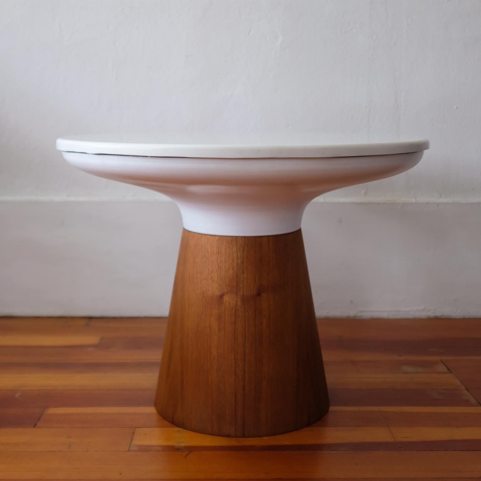 American Frank Rohloff Marble Top Table with Pedestal Base, California Design 1960s