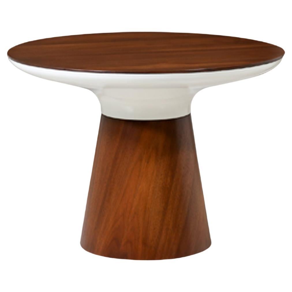 Expertly Restored - Frank Rohloff Tulip Walnut Side Table for Brown Saltman 