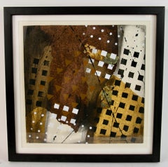 Géométrique mixte du milieu du siècle  Abstrait de Frank Rowland n° 3