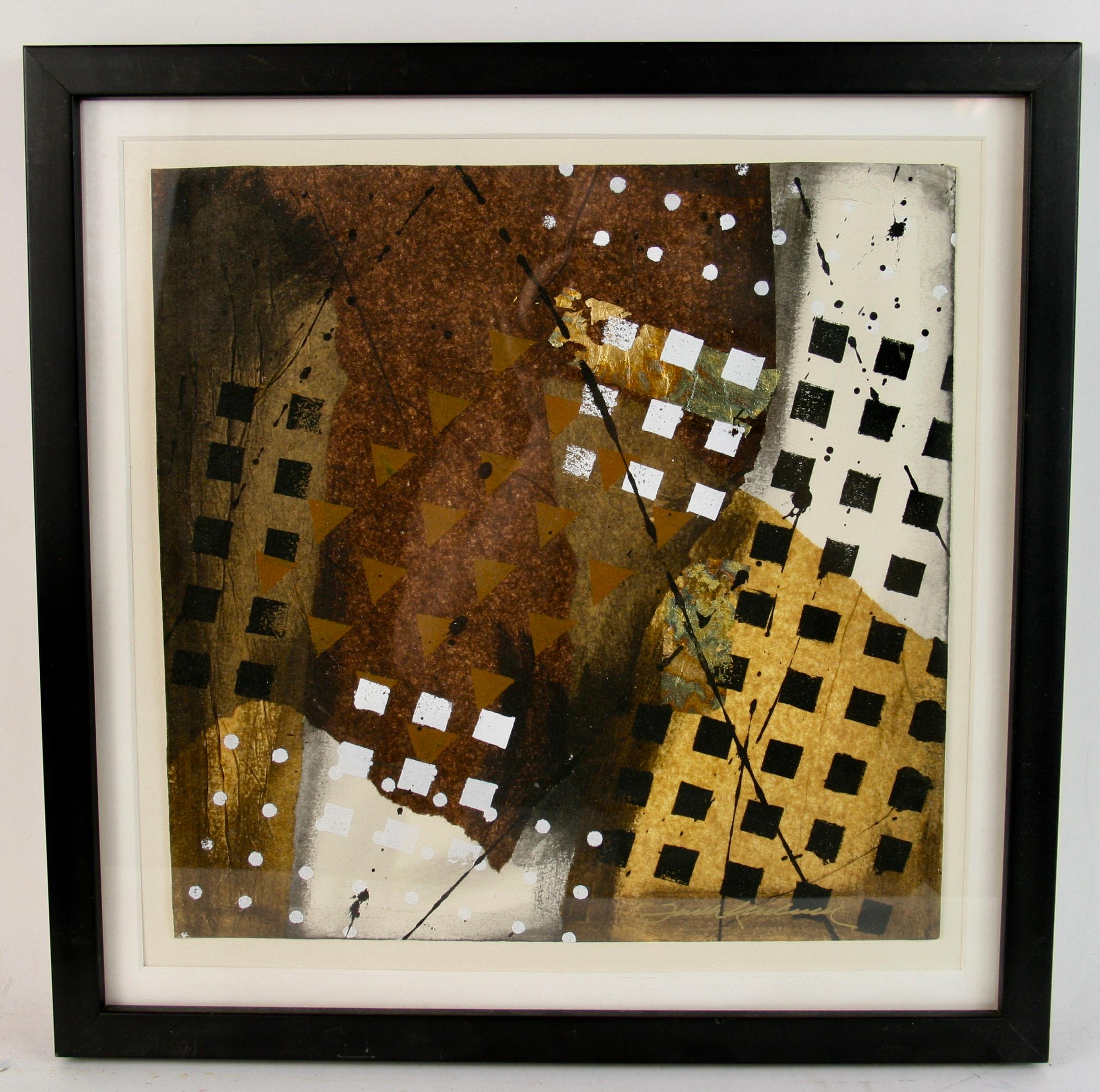 Abstract Painting di Frank Roland - Media misti geometrici di metà secolo  Astratto di Frank Rowland #3