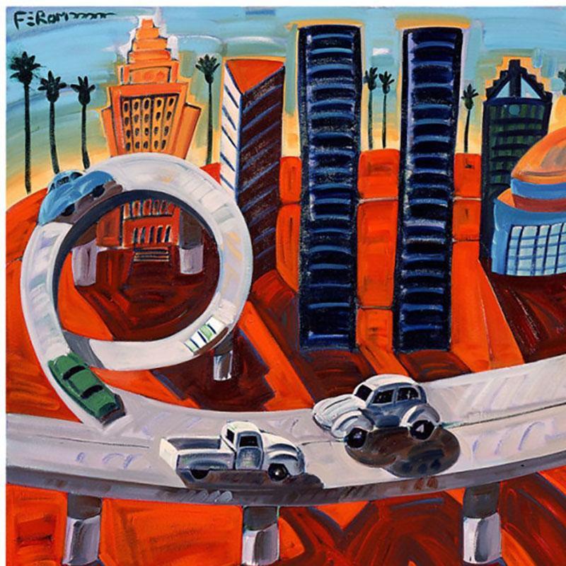 Limited Giclee print by L. A. Chicano Artist Frank Romero. The print is numbered and signed by artist from a limited edition 30 of 190. Size: 26.25