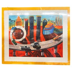 Frank Romero "Cheech's Downtown" Giclee Print Limited Edition Signed (9/190)