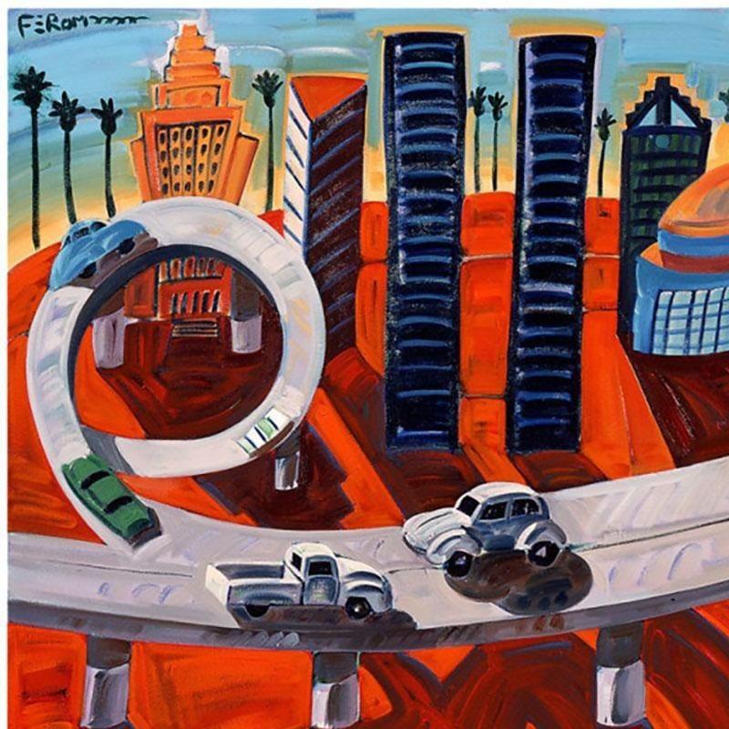Limited Giclee print by L. A. Chicano Artist Frank Romero. The print is numbered and signed by an artist from a limited edition of 190. Size: 26.25
