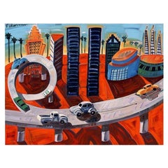 Frank Romero „Cheech's Downtown“ Giclee-Druck Limitiert 190 Stück Signiert