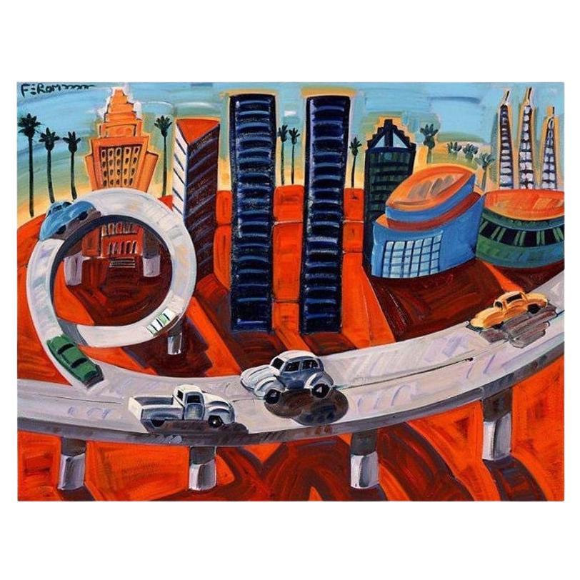 Frank Romero "Cheech's Downtown" Giclee Print Limited of 190 Signed For Sale
