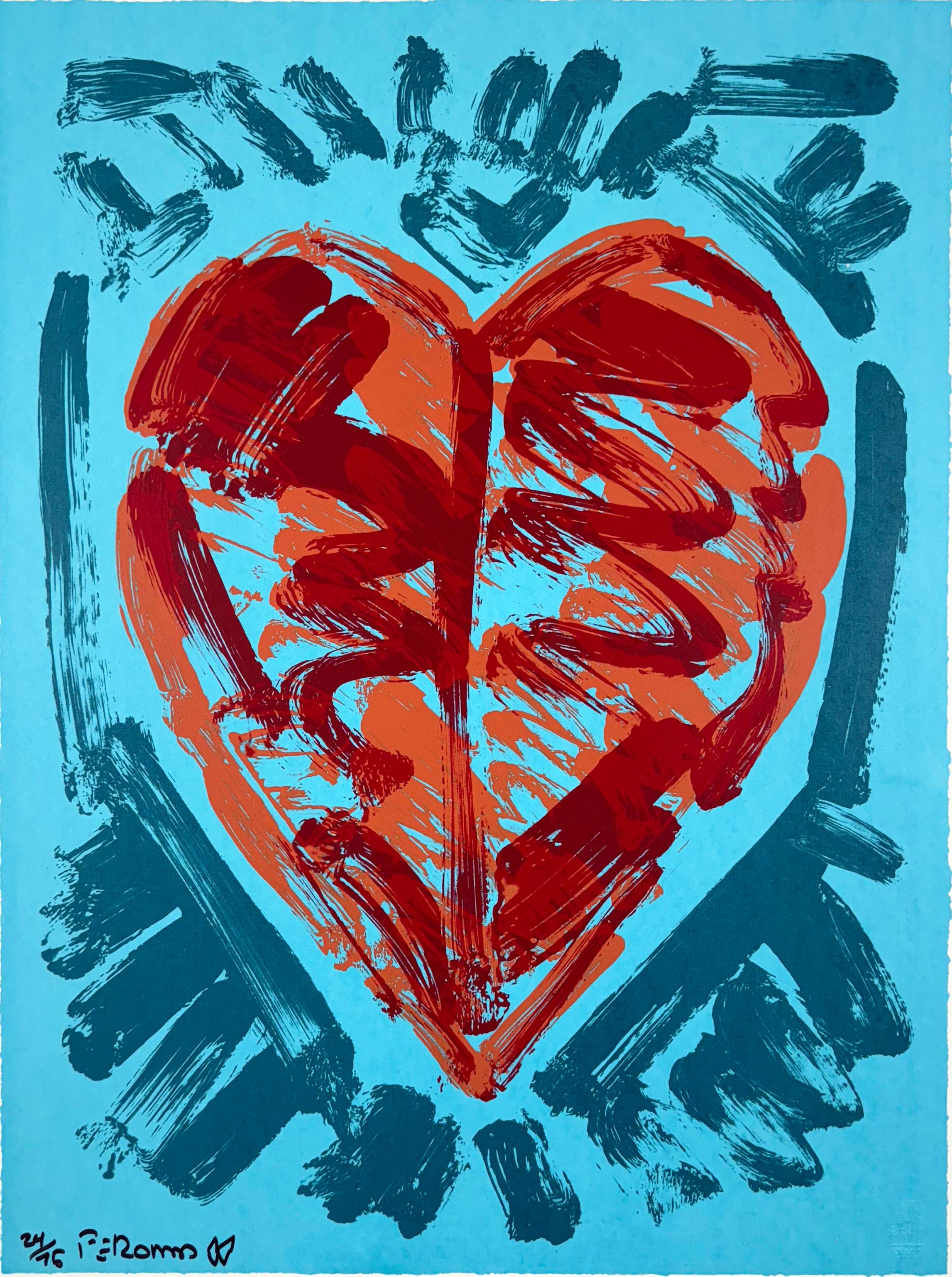 "Corazón", un vibrante grabado del artista chicano Frank Romero, encierra la compleja interacción de la identidad cultural, el amor y la vida urbana. La obra muestra un llamativo motivo de corazón, superpuesto con formas y colores abstractos. 

A lo