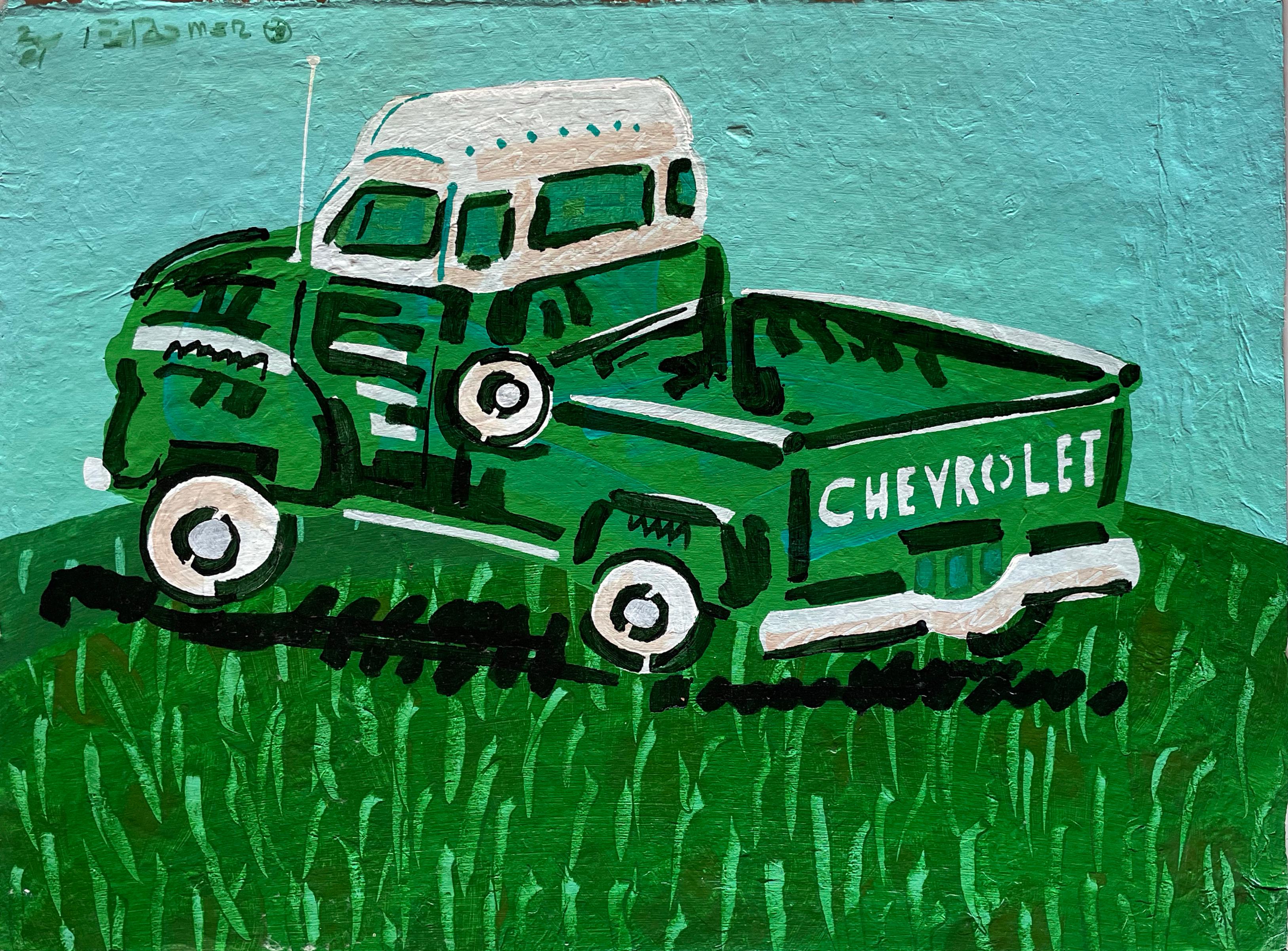 Frank Romero Landscape Print - Five Window Chevy Pickup