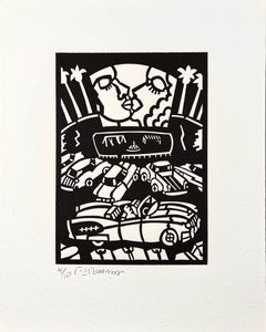 Frank Romero's Drive In Woodcut, Southern California Pop Culture