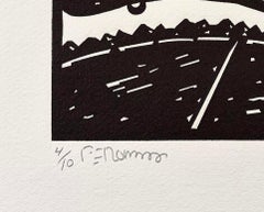 Frank Romero's Space Shuttle Woodcut, Los Four California Print