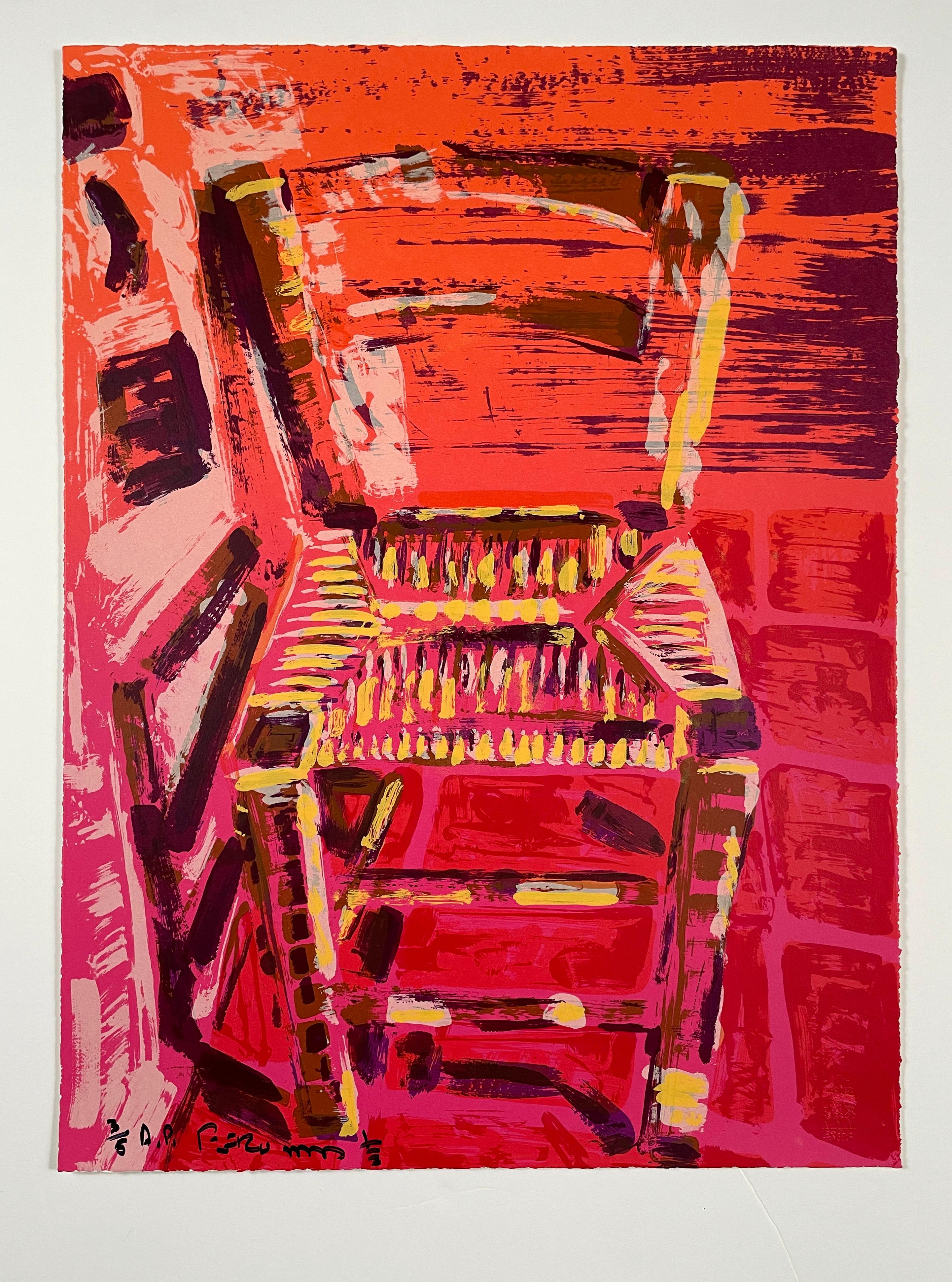 Roter Stuhl des Chicano-Künstlers Frank Romero im Angebot 1