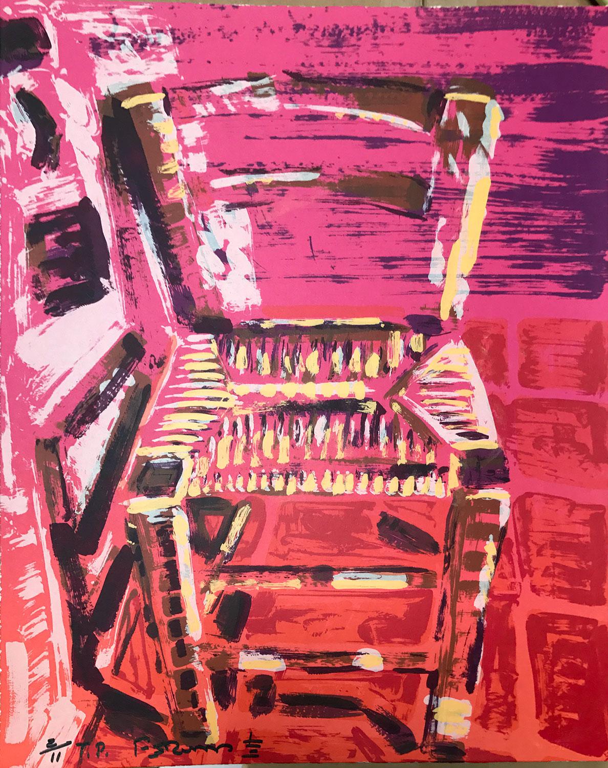 Frank Romero Print - Red Chair