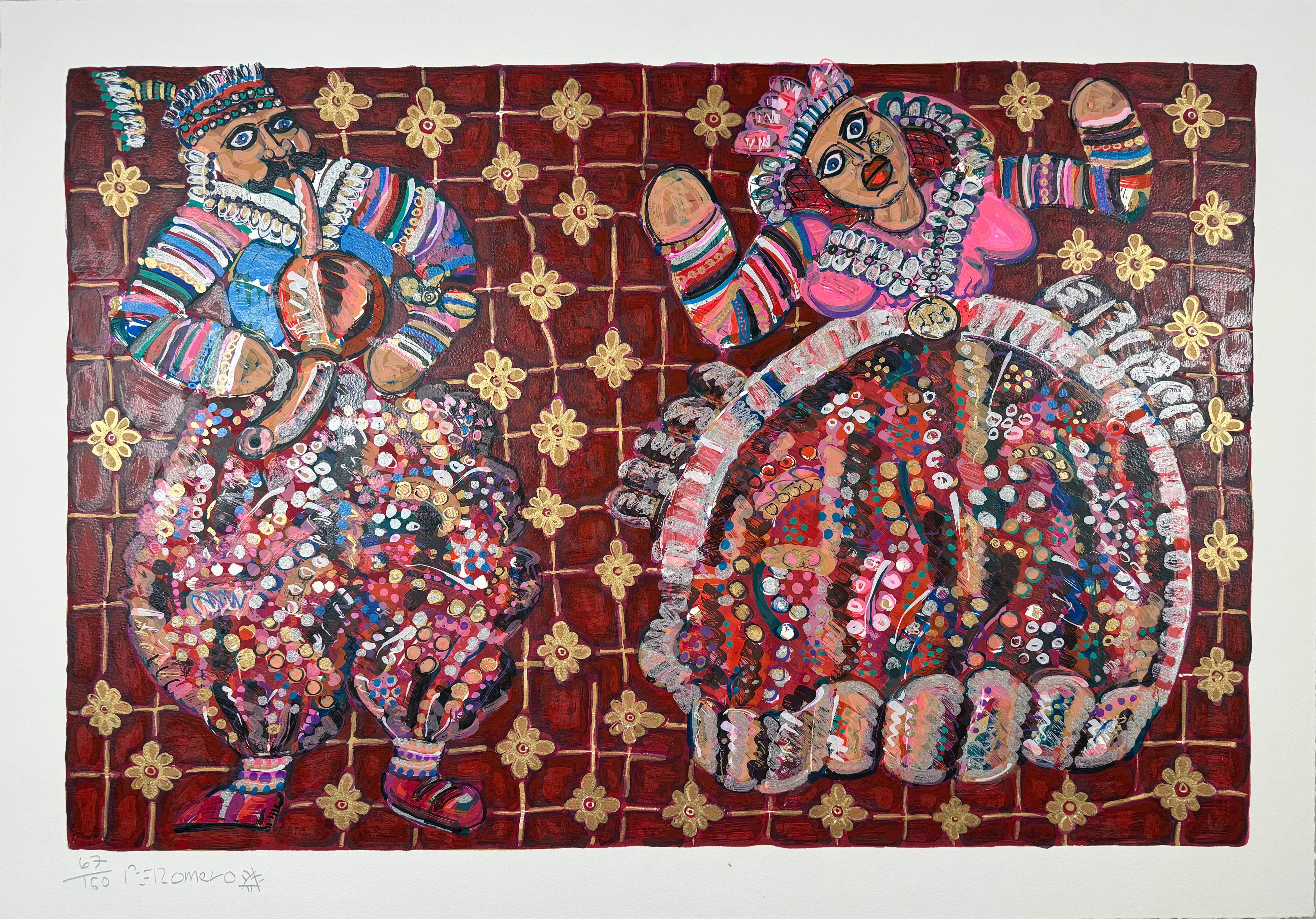 Reisen in Indien – Print von Frank Romero