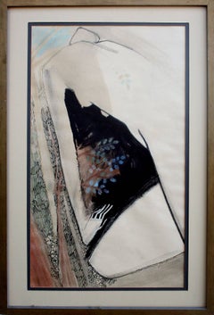 Figura astratta in Nature in inchiostro e pastello su carta