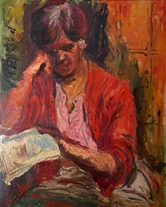 Woman, peinture à l'huile sur toile de Frank Rowland