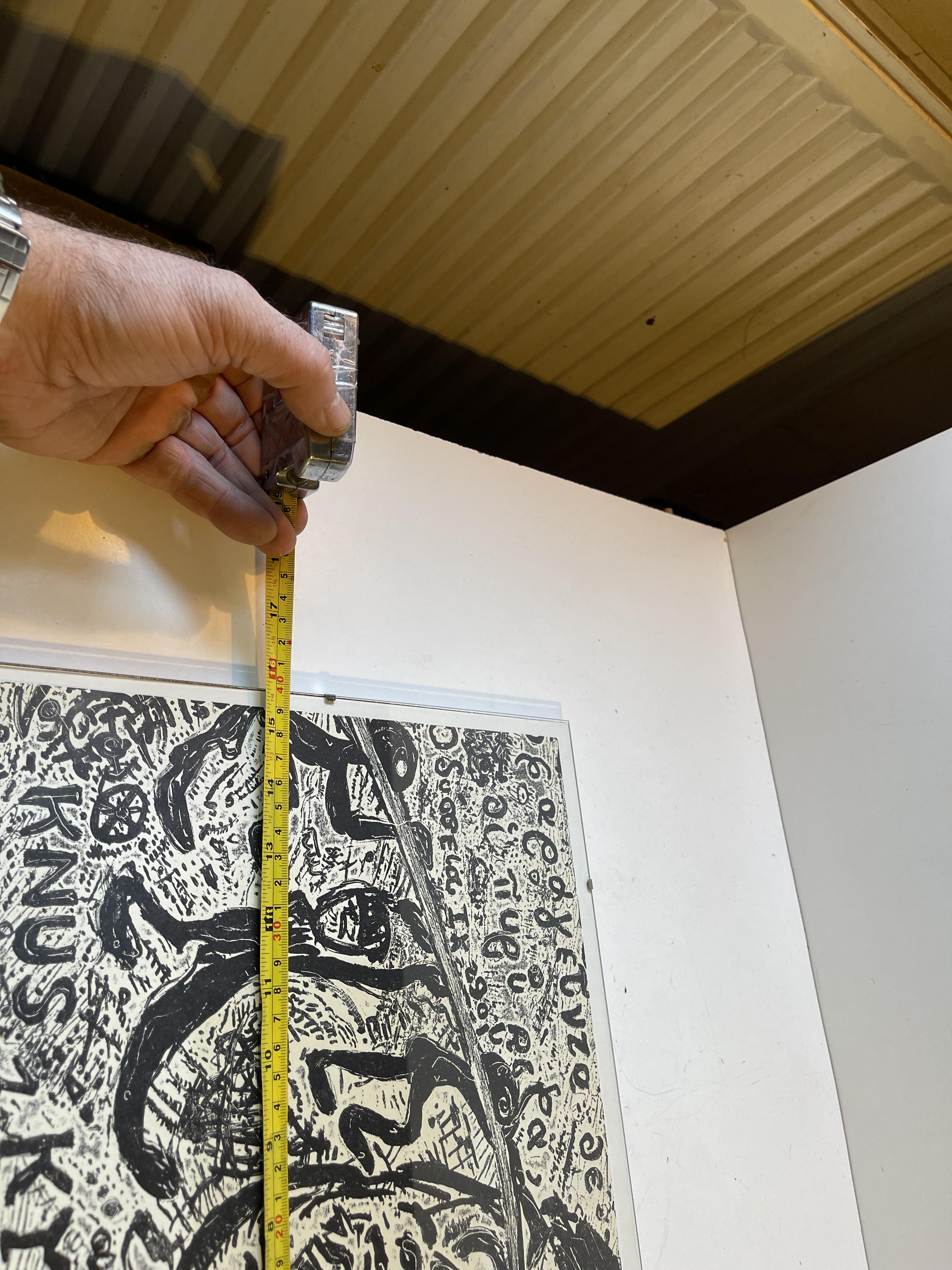 Frank Rubin Zinc Lithograph 'Destroy The Cyclops', Denmark, 1977 In condizioni buone in vendita a Esbjerg, DK