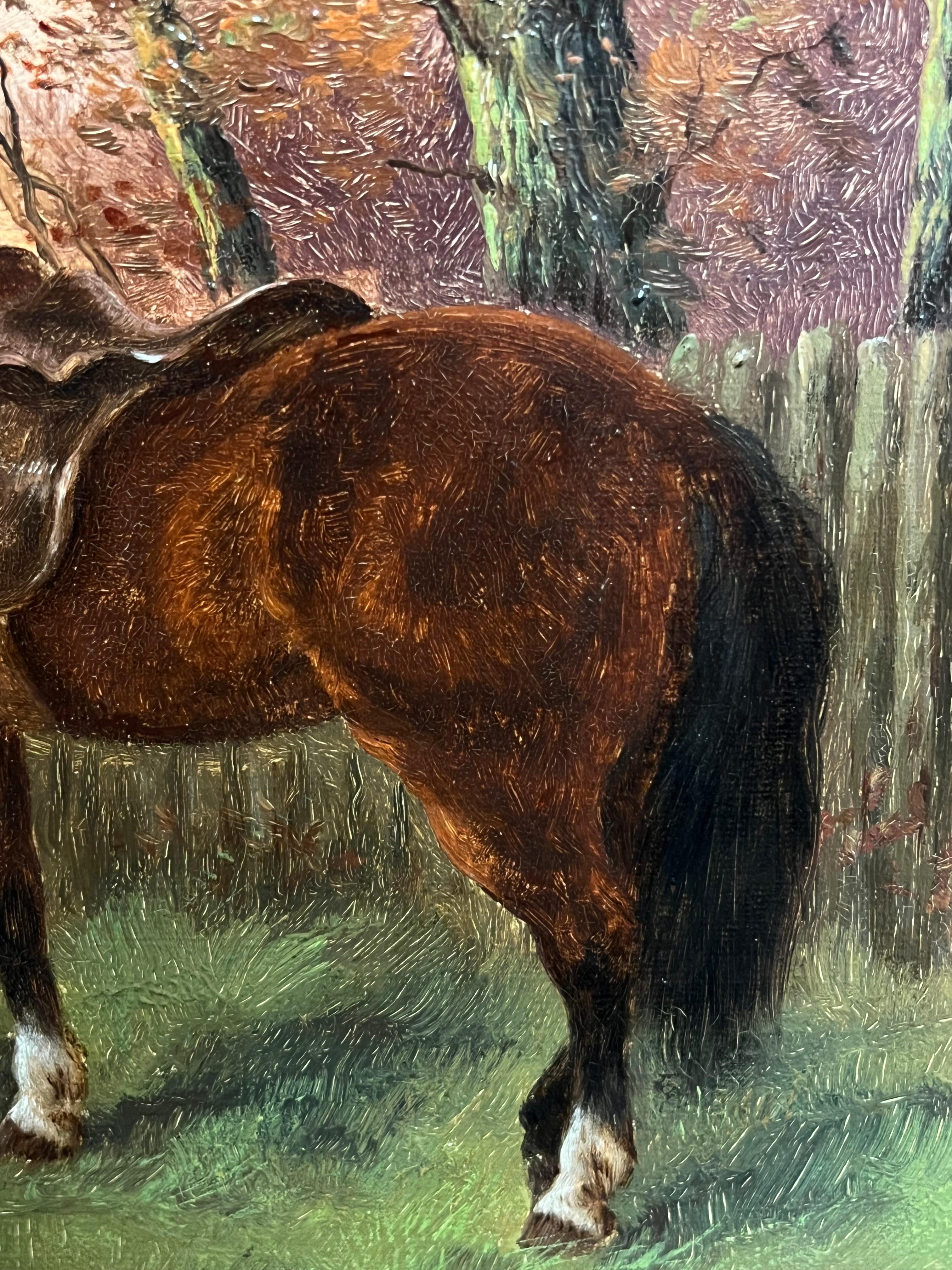 Raffinata pittura ad olio di arte sportiva britannica vittoriana firmata Horse & Horse Fine Art con selvaggina - Painting Vittoriano di Frank S. Berwick