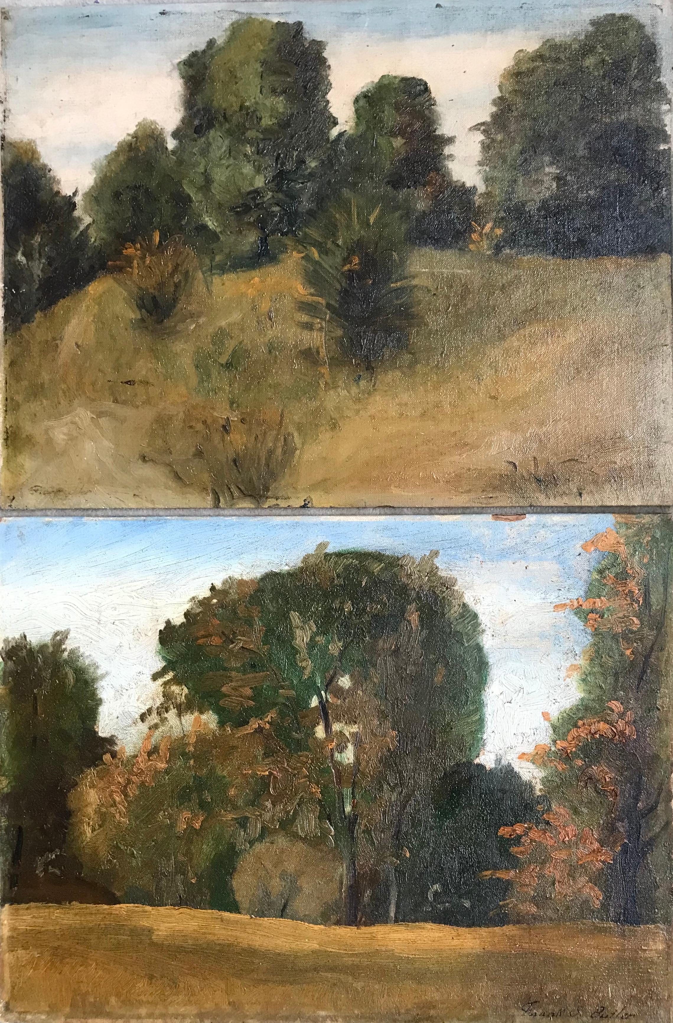 Hand-Painted Frank S. Butler, Pair Autumnal Landscapes
