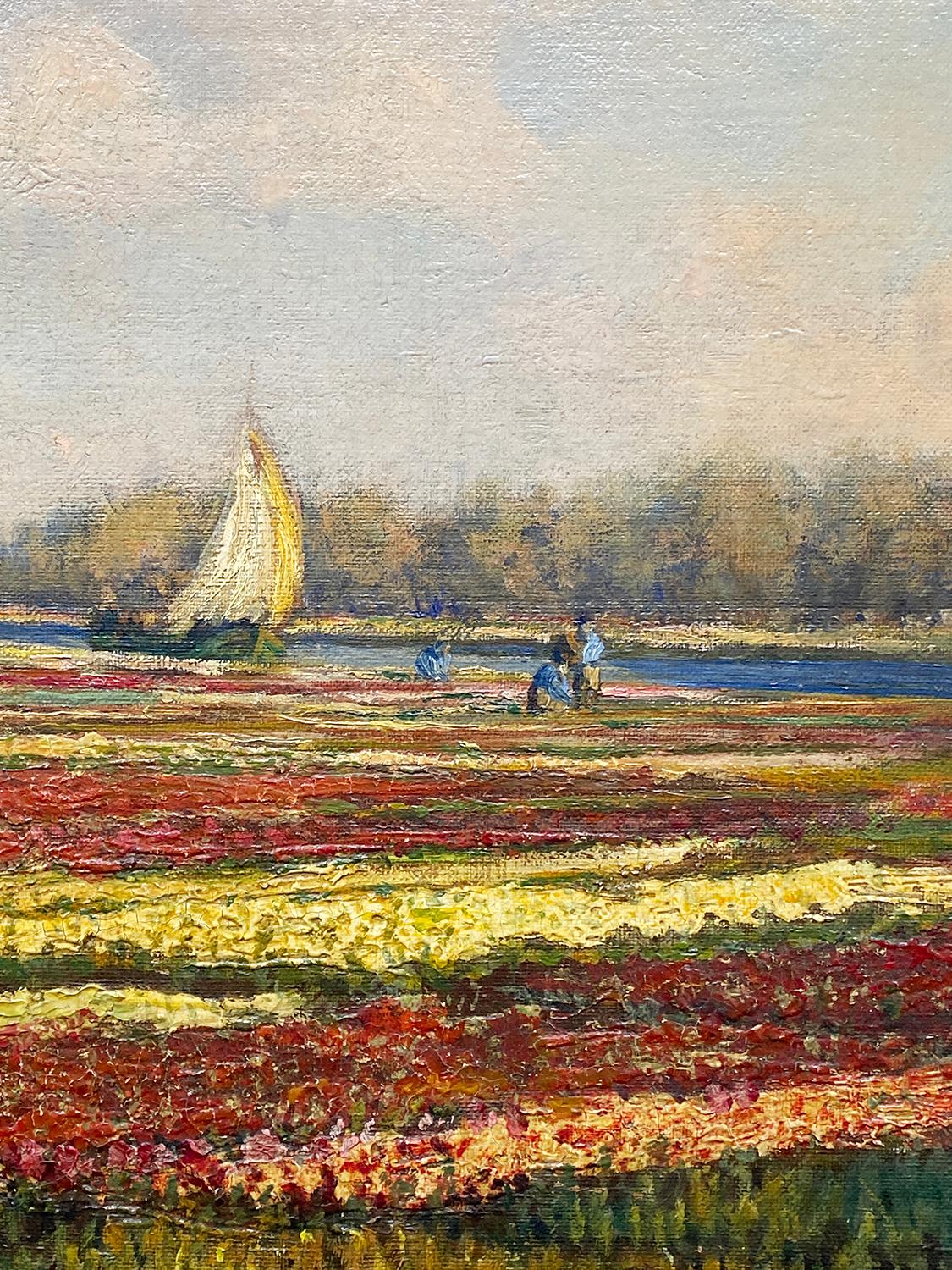 In the Flower Fields (Braun), Landscape Painting, von Frank S. Herrmann