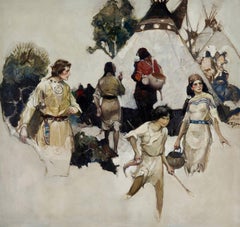Vintage ""I Had Tried Several Times to Meet Dawn Woman" Story Illustration