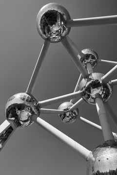 Atomium - large scale photograph of the iconic modernist architectural landmark