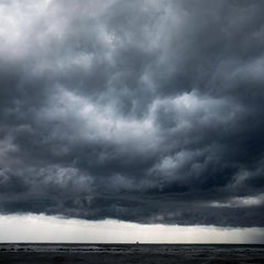 Used Cloud Study II - large format photograph of dramatic mood cloudscape horizon sky