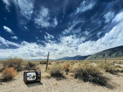 Cowboy TV - framed large photograph of iconic Western scene American landscape