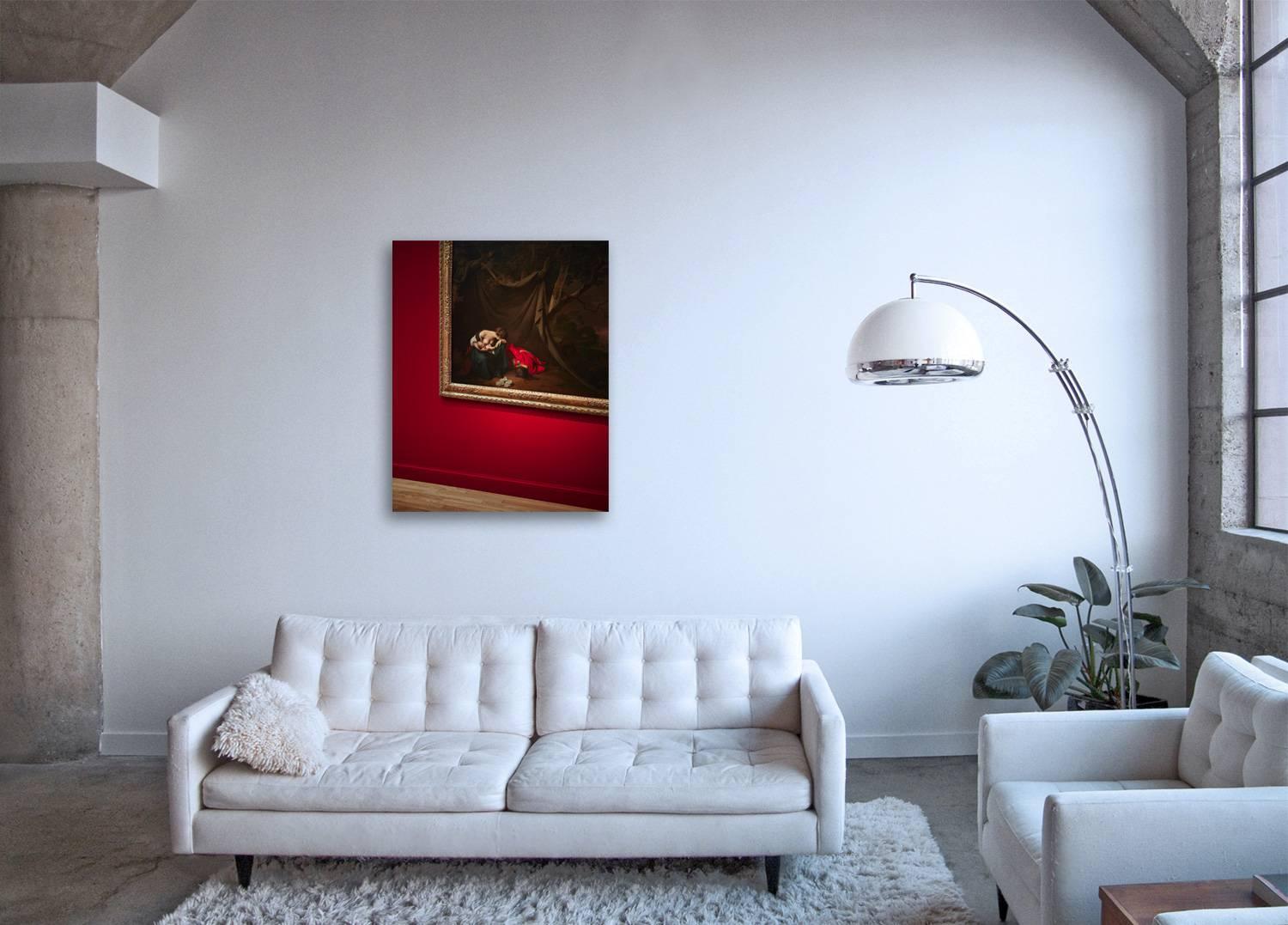 Gilded Drama  - observation on iconic French master paintings and gilded frames - Red Color Photograph by Frank Schott