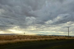Marfa ( Texas ) - large format photograph of dramatic clouds over endless fields