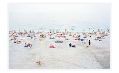 Nizza - grande photographie encadrée d'une scène de plage d'été dans le sud de la France