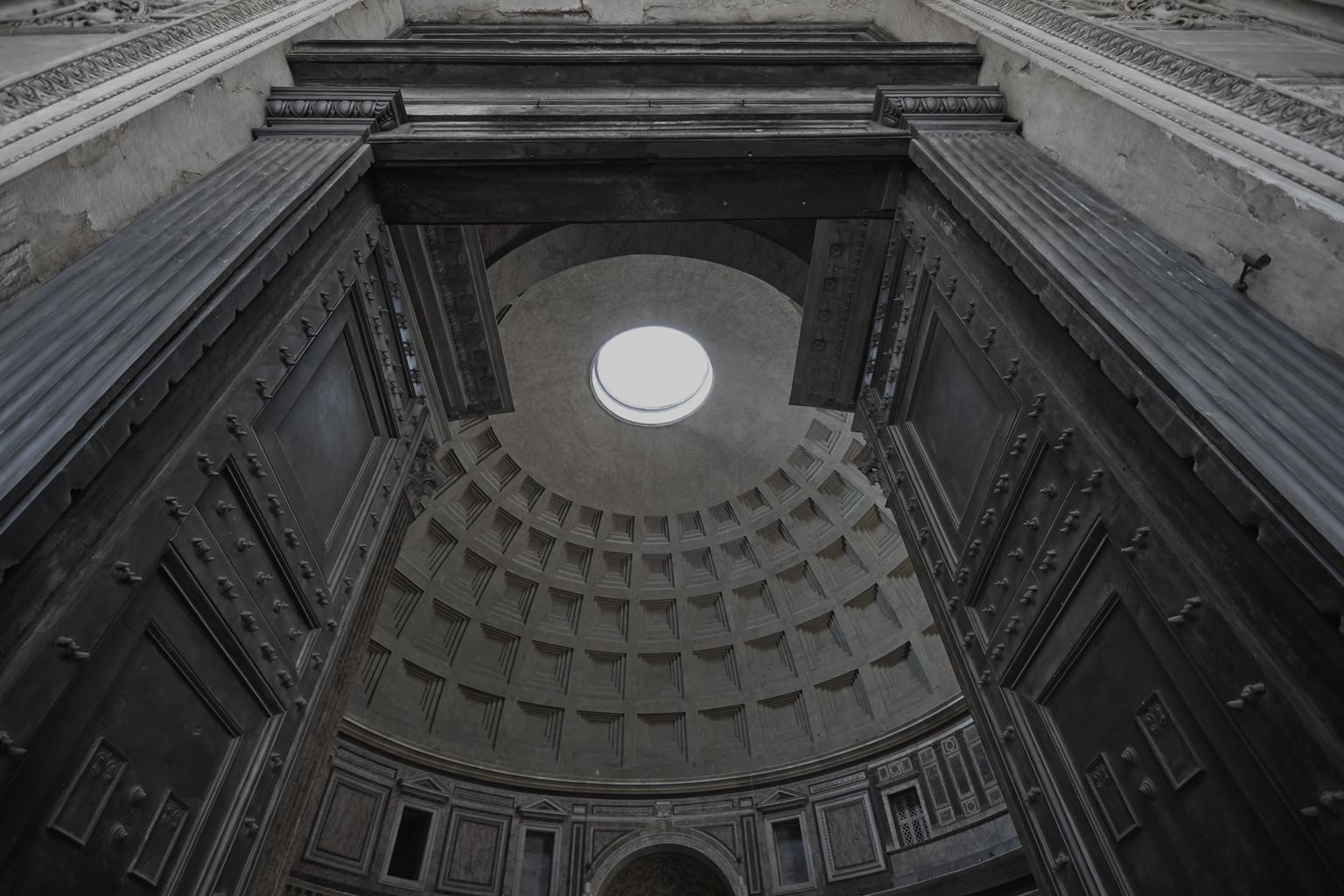 Panthéon ( Rome)  - photographie à grande échelle d'éléments architecturaux emblématiques