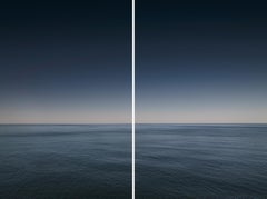Seascape I Diptych - abstract photograph of water color cloud horizon