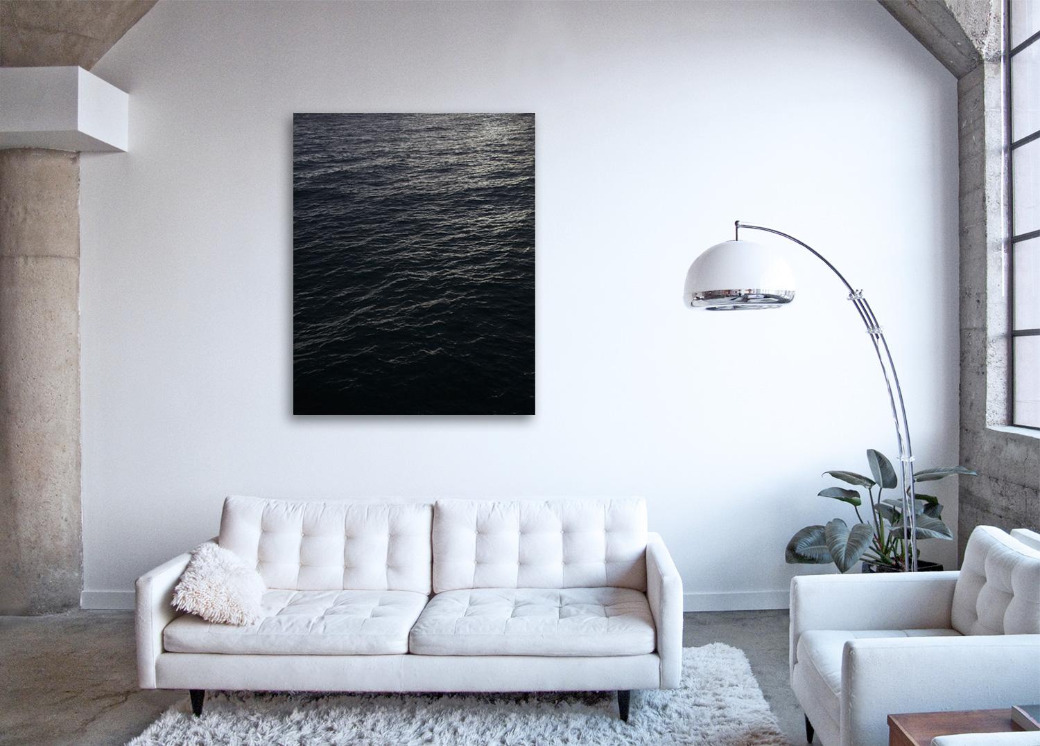 Paysage marin V - photographie grand format de surface d'eau monochrome noire et blanche - Contemporain Print par Frank Schott