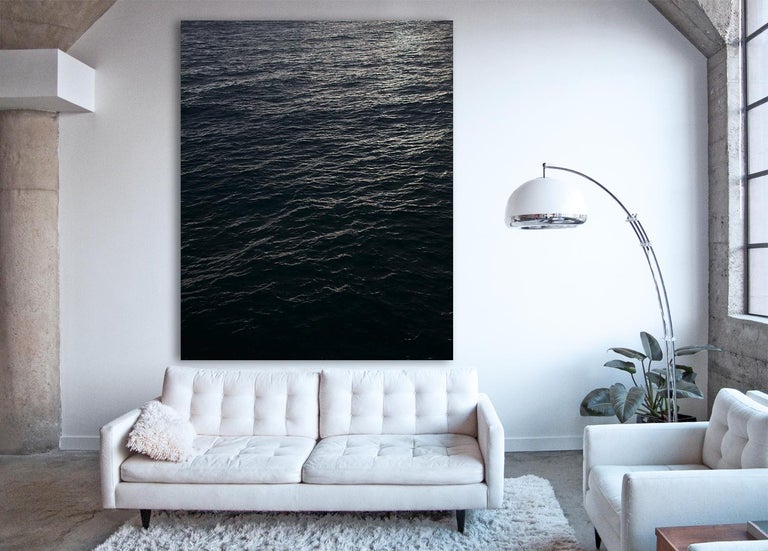 Seascape V (framed) - monumental scale photograph of monochromatic water surface - Photograph by Frank Schott