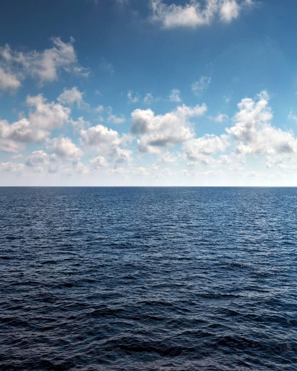 Frank Schott Color Photograph - Seascape VI - large format photograph of cloudscape horizon and endless sea