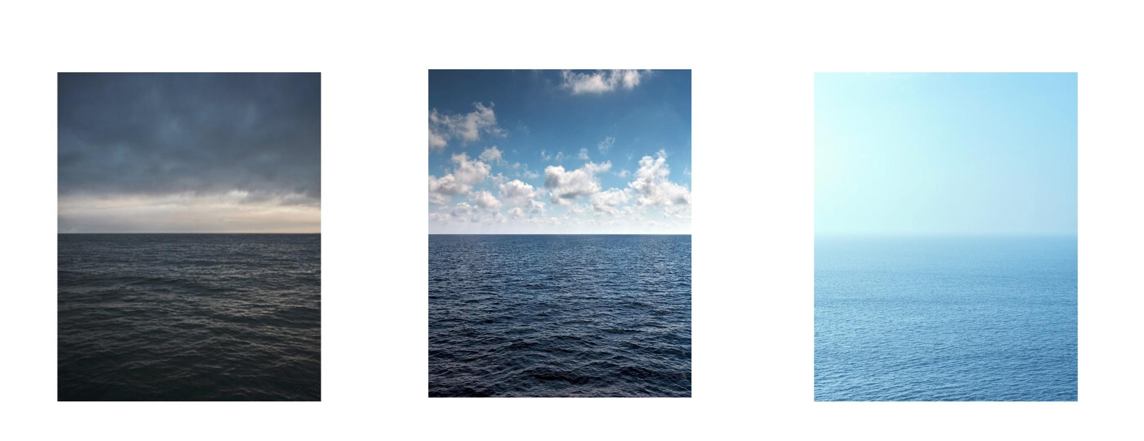 Seascape VI - large format photograph of cloudscape horizon and endless sea For Sale 1