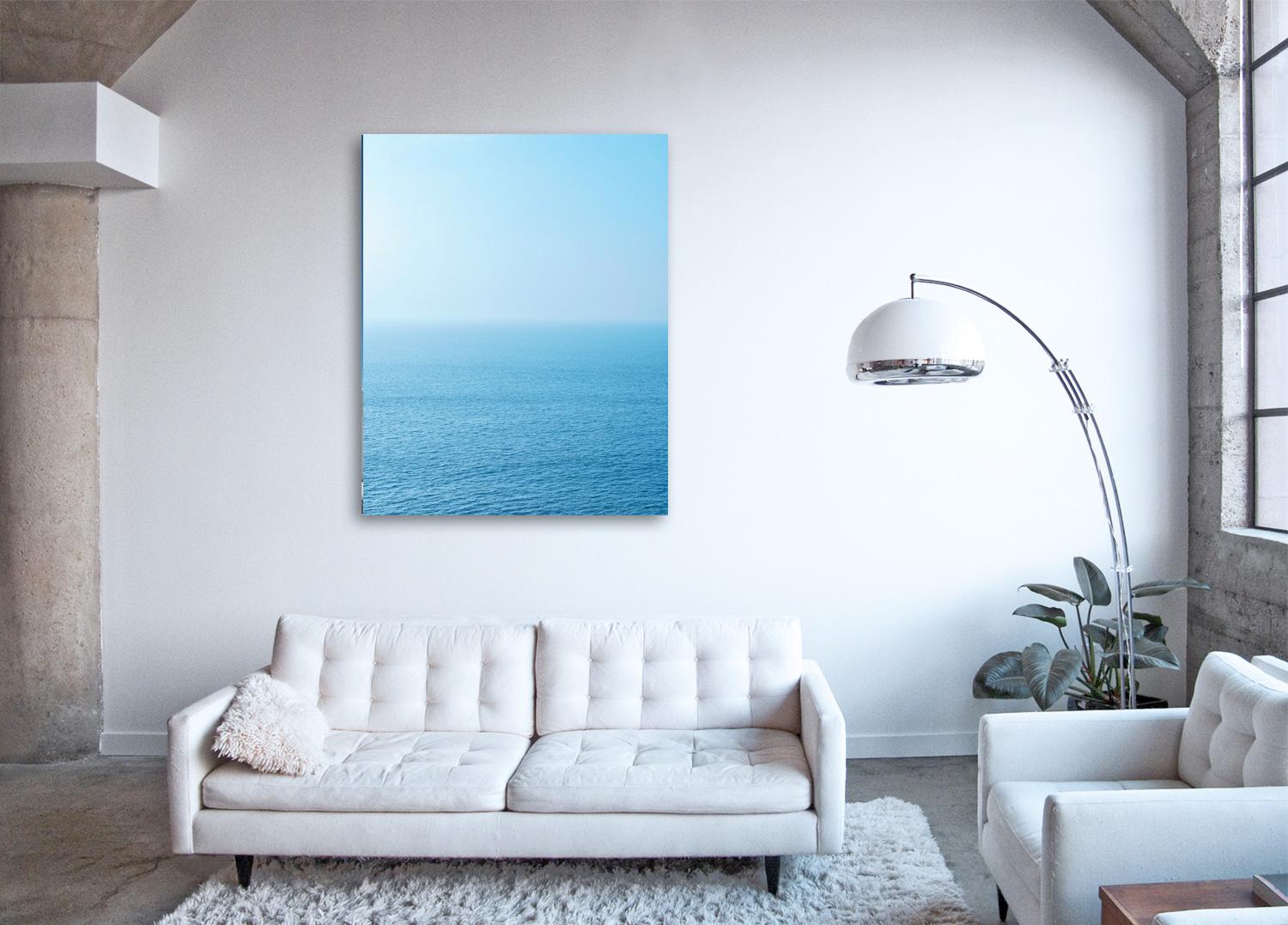 Seascape VIII - large format photograph of blue toned water surface - Photograph by Frank Schott