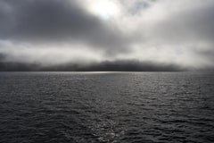 Seascape XV - large format photograph of monochrome water surface and Clouds
