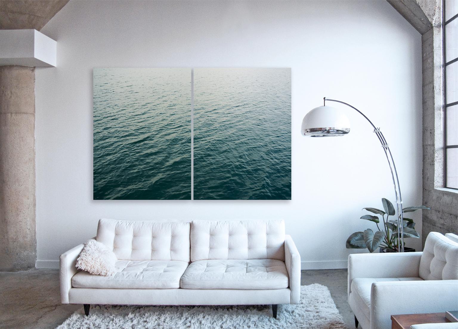 Seascape XVIII - Diptyque - photographie abstraite de l'eau couleur nuage horizon - Print de Frank Schott