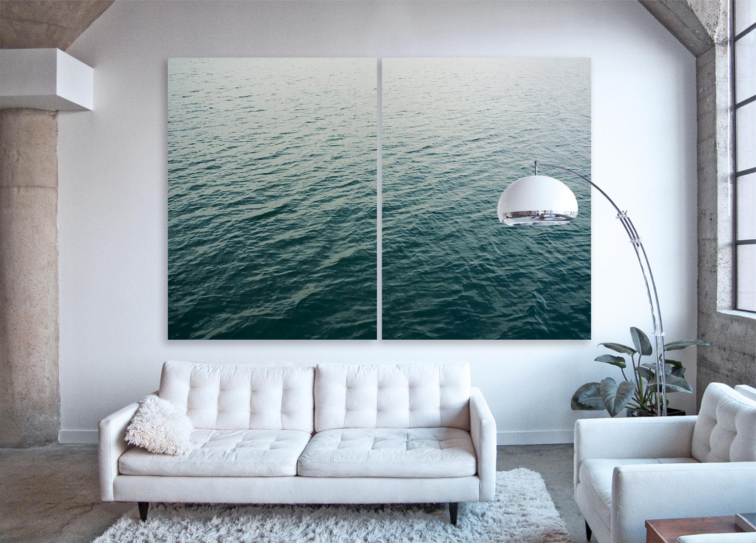 Seascape XVIII - Diptyque - photographie abstraite de l'eau couleur nuage horizon - Contemporain Print par Frank Schott