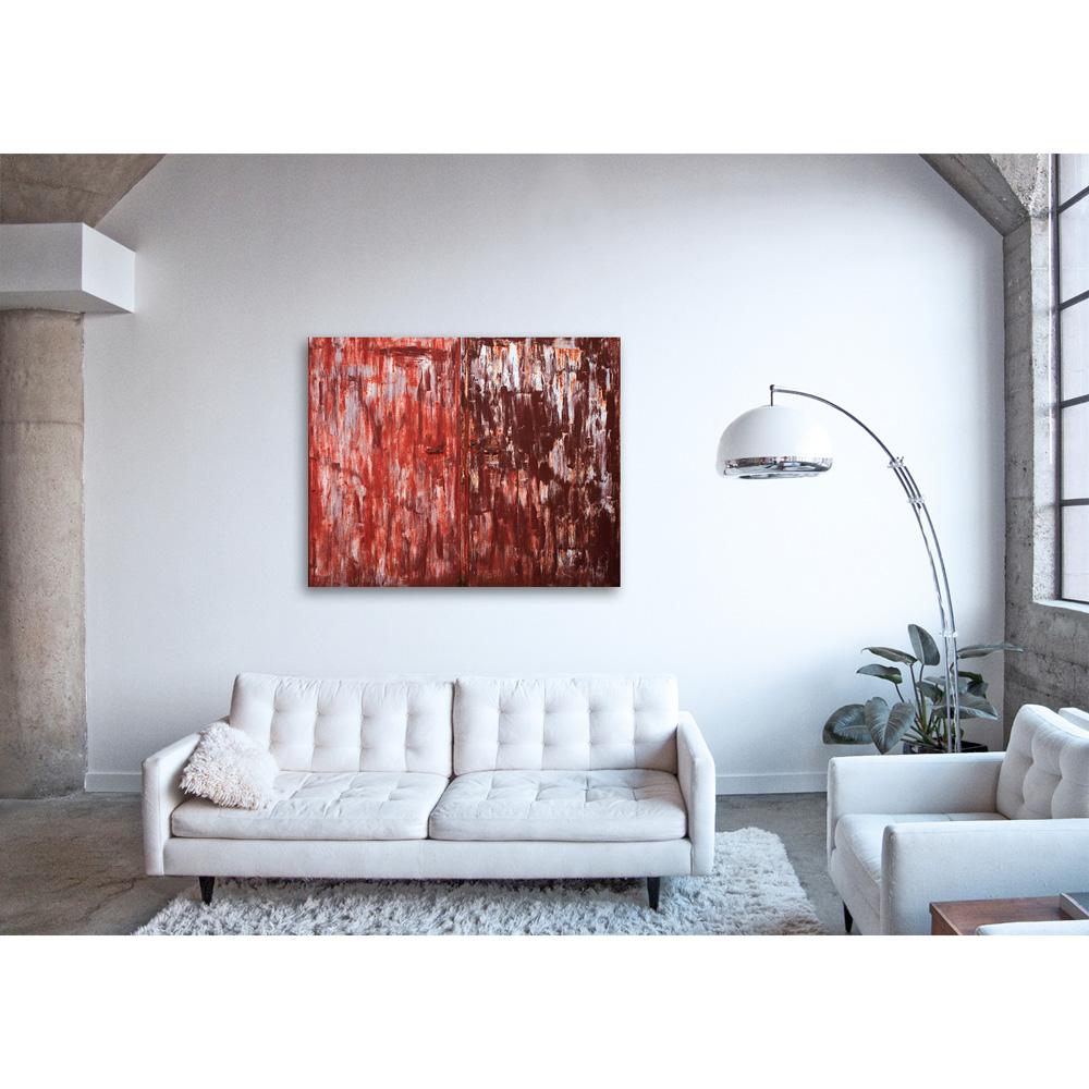 Wallscape II - abstract photograph of rust red toned wall textures - Contemporary Photograph by Frank Schott