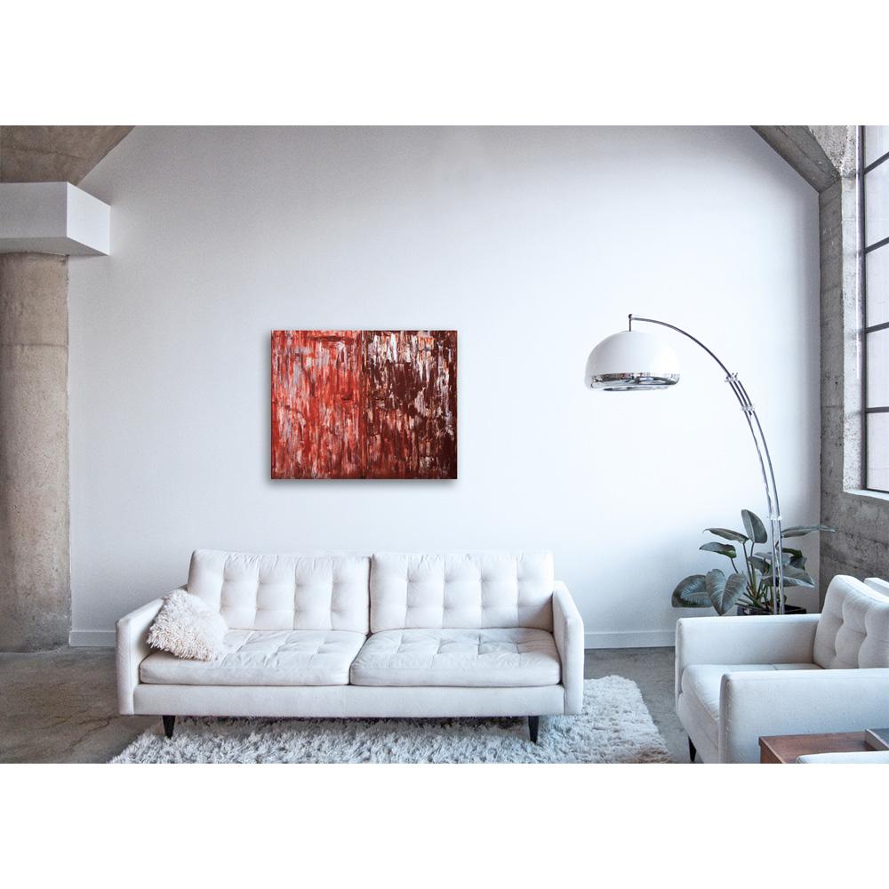 Wallscape II - abstract photograph of rust red toned wall textures - Brown Abstract Photograph by Frank Schott