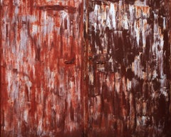 Wandbild II – großformatige abstrakte Fotografie einer Rosttexturoberfläche