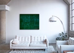 Paysage mural VII (porte verte) - abstraction de textures urbaines et de couleurs des plus pâles